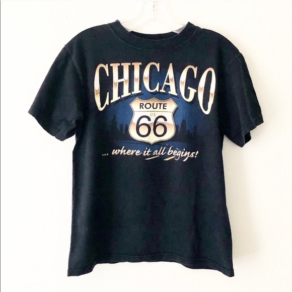VINTAGE 90s Chicago Route 66 oversized graphic tee - Picture 3 of 5